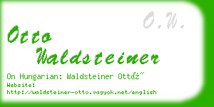 otto waldsteiner business card